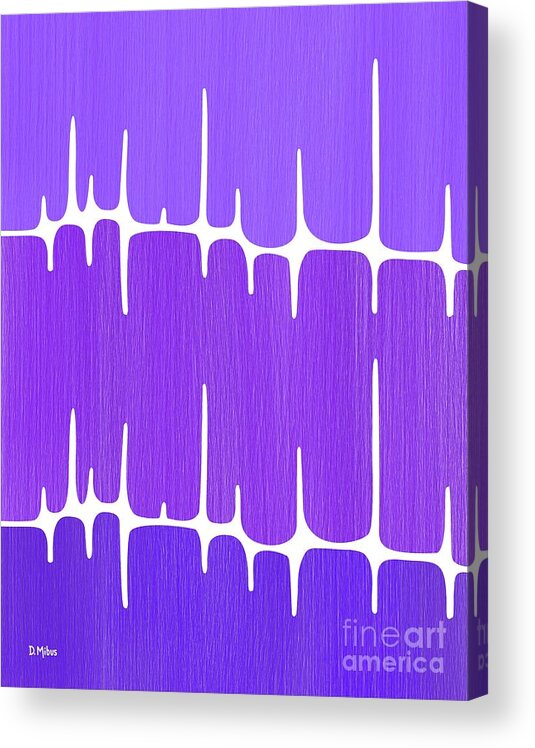 Sounds Waves Acrylic Print featuring the digital art Frequency in Purples 2 by Donna Mibus