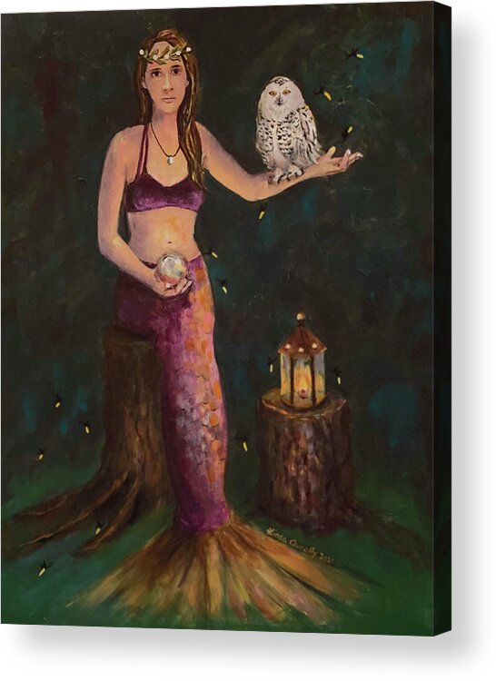 Gaia Acrylic Print featuring the mixed media Gaia by Linda Queally by Linda Queally
