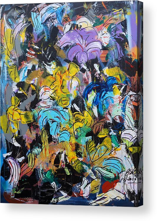 Garden Acrylic Print featuring the painting Garden Gone Wild by Brent Knippel