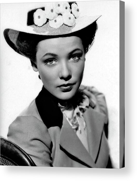 Gene Tierney Acrylic Print featuring the photograph GENE TIERNEY in THE RETURN OF FRANK JAMES -1940-, directed by FRITZ LANG. by Album