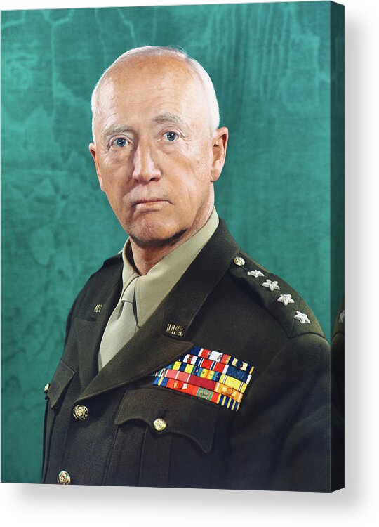 General George S. Patton Acrylic Print featuring the photograph General George S. Patton 1945 by Cranston Elkins and Warnecke