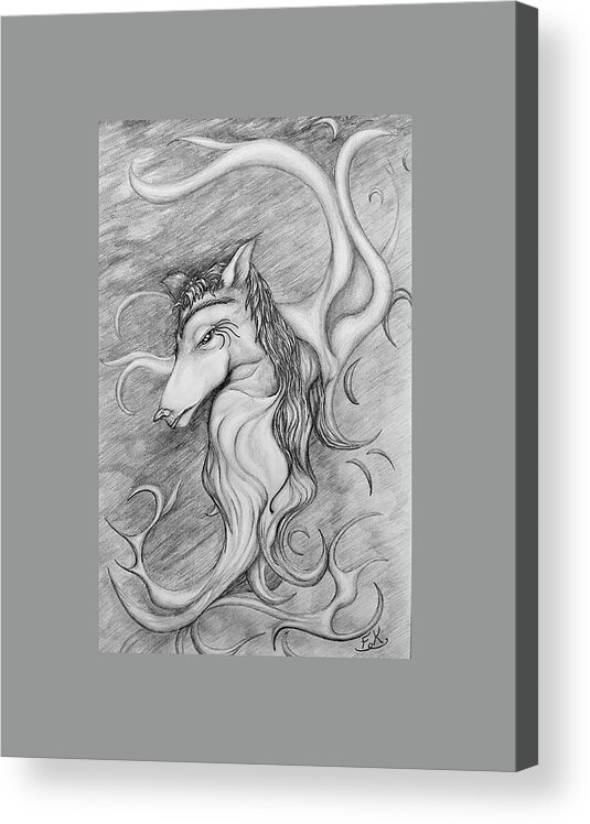 Genie Acrylic Print featuring the drawing Genie by Franklin Kielar