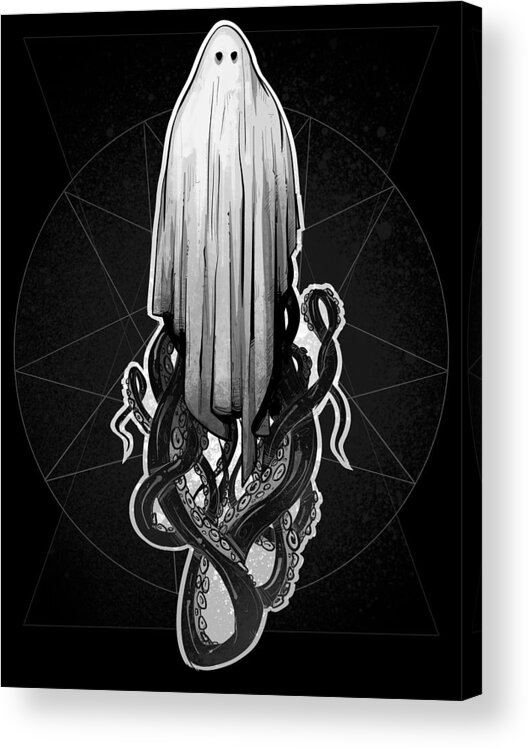 Ghost Acrylic Print featuring the drawing Ghostopus by Ludwig Van Bacon