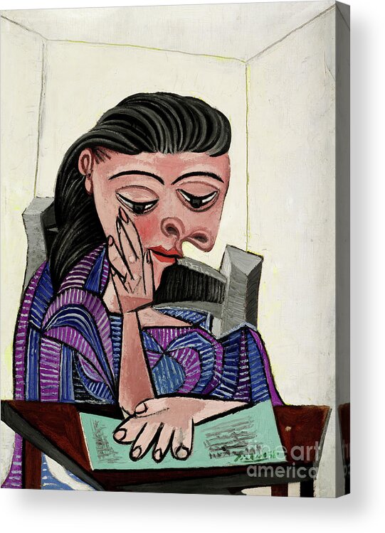 Impressionism Acrylic Print featuring the painting Girl Reading - 1938 Pablo Picasso by Pablo Picasso