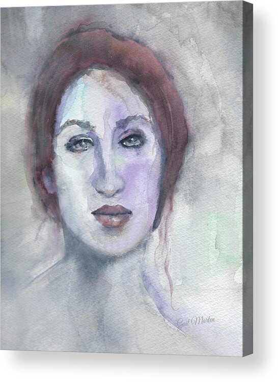 Portrait Acrylic Print featuring the painting Glynnis by Gail Marten