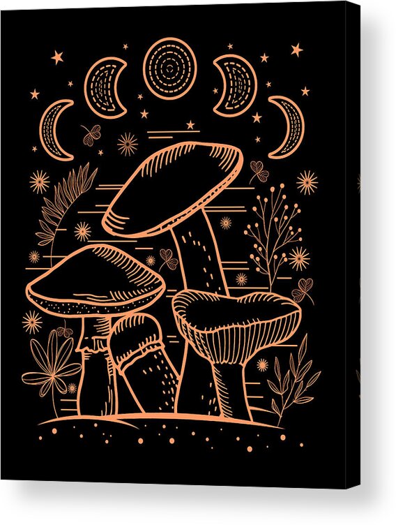 Goblincore Aesthetic Mushroom Acrylic Print by Bastav - Fine Art America