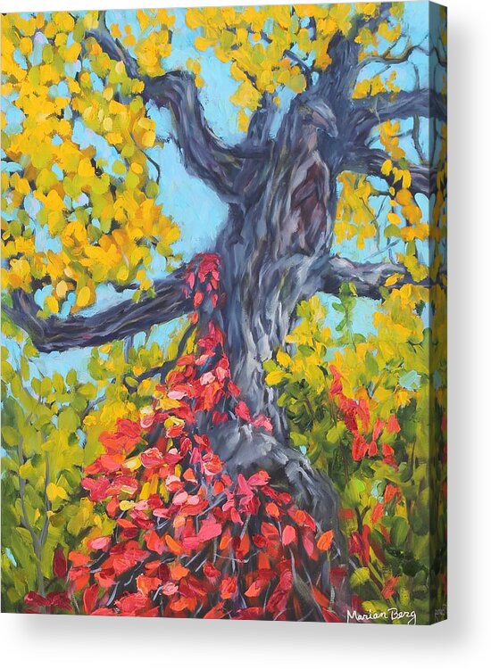 Plein Air Acrylic Print featuring the painting Goddess Tree by Marian Berg