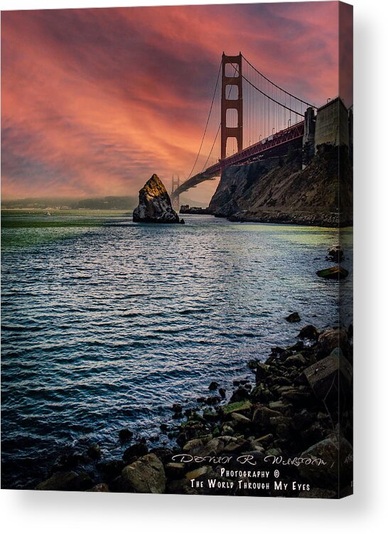 Landscape Acrylic Print featuring the photograph Golden Gate Sunset by Devin Wilson