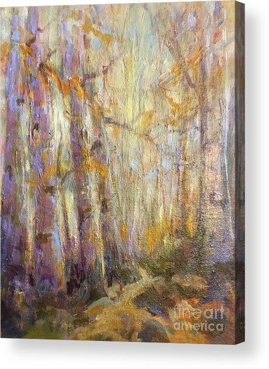 Golden Glow Acrylic Print featuring the painting Golden glow by BRossitto