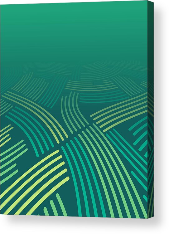 Tranquility Acrylic Print featuring the drawing Green Farm Fields Abstract Background by Filo