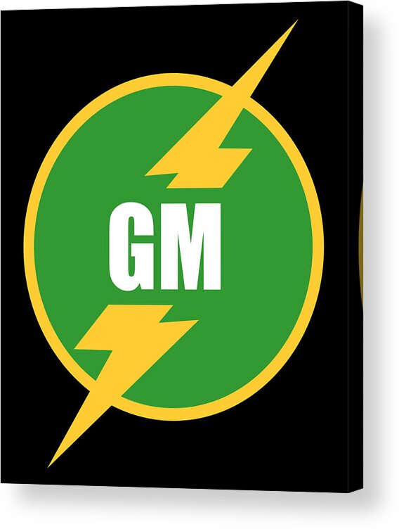 Funny Acrylic Print featuring the digital art Groomsmen Gm Logo by Flippin Sweet Gear