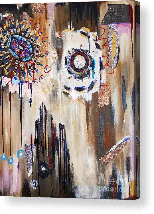 Abstract Acrylic Print featuring the mixed media Grounded by Catherine Gruetzke-Blais