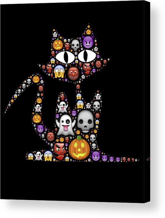 Funny Acrylic Print featuring the digital art Halloween Cat by Flippin Sweet Gear