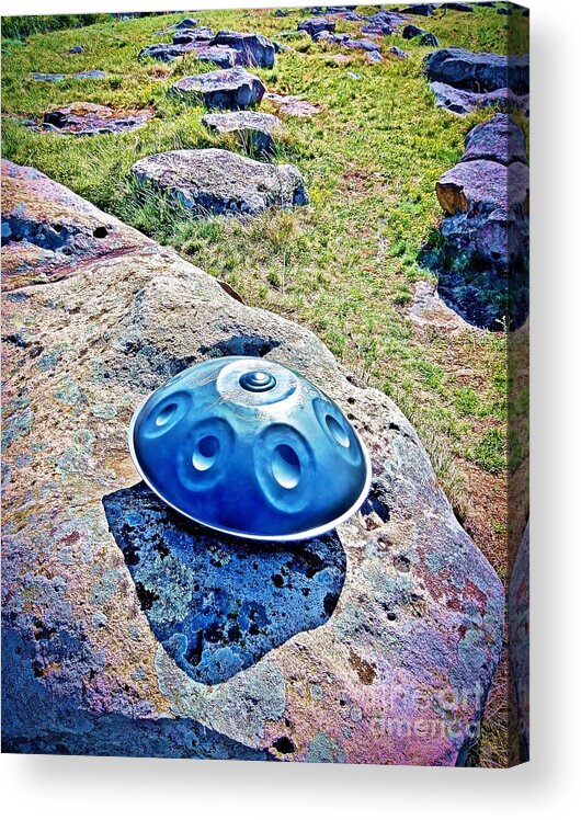 Handpan Acrylic Print featuring the photograph Handpan on the rock by Alexa Szlavics