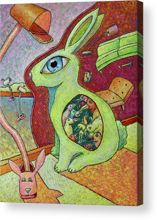 Hare Acrylic Print featuring the painting Hare Mail by Ronald Walker