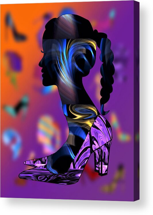 Abstract Acrylic Print featuring the digital art Head Over Heels - No.3 by Ronald Mills
