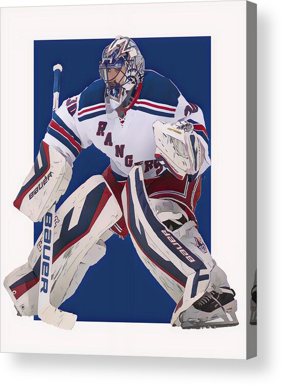 Henrik Lundqvist new york rangers oil art Acrylic Print by Joe Hamilton -  Fine Art America