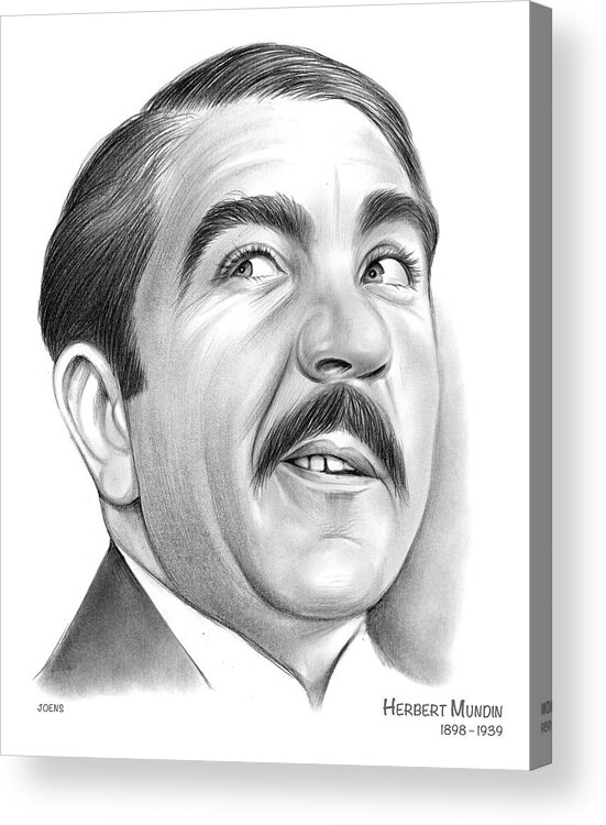 Sketch Of The Day Acrylic Print featuring the drawing Herbert by Greg Joens