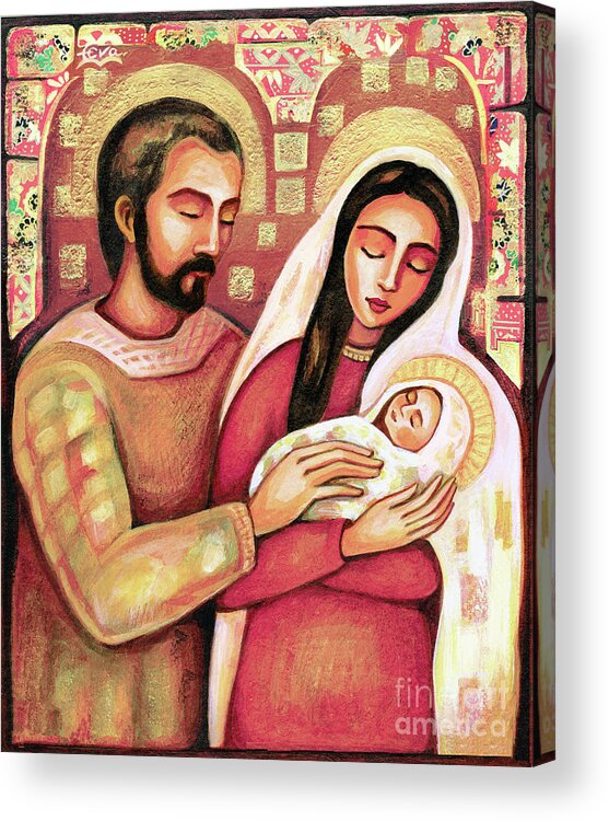Holy Family Acrylic Print featuring the painting Holy Family by Eva Campbell