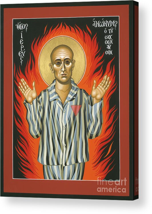 William Hart Mcnichols Acrylic Print featuring the painting Holy Priest Anonymous One of Sachsenhausen 013 by William Hart McNichols