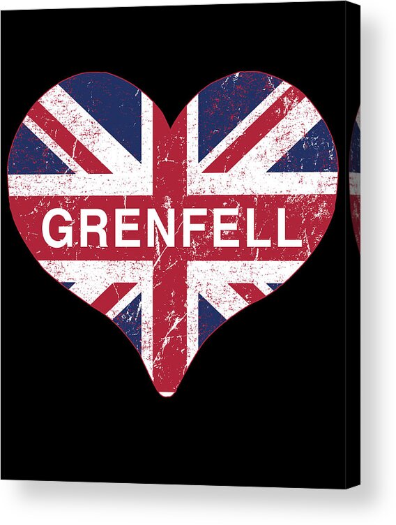 Funny Acrylic Print featuring the digital art I Love Grenfell by Flippin Sweet Gear
