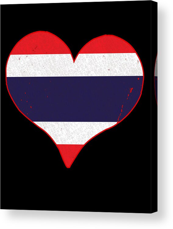 Funny Acrylic Print featuring the digital art I Love Thailand by Flippin Sweet Gear