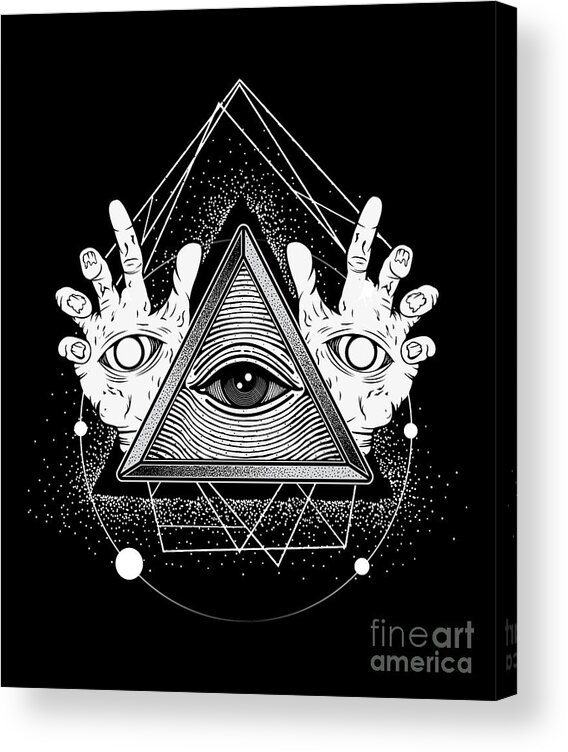 Illuminati Symbol Masonic Triangle Pyramid Conspiracy Gift Acrylic