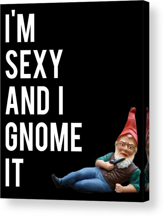Funny Acrylic Print featuring the digital art Im Sexy And I Gnome It by Flippin Sweet Gear
