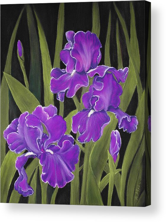 Malakhova Acrylic Print featuring the painting Irises by Anastasiya Malakhova