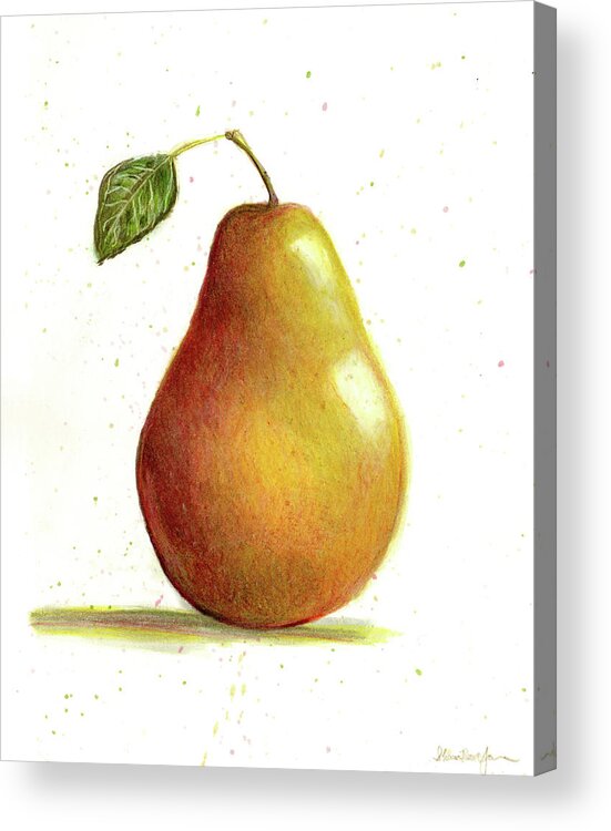 Pear Acrylic Print featuring the drawing It Ain't Easy Being Tasty by Shana Rowe Jackson