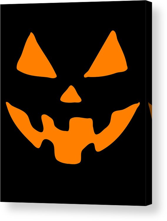 Funny Acrylic Print featuring the digital art Jack-O-Lantern Pumpkin Halloween by Flippin Sweet Gear