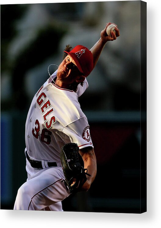 American League Baseball Acrylic Print featuring the photograph Jered Weaver by Stephen Dunn