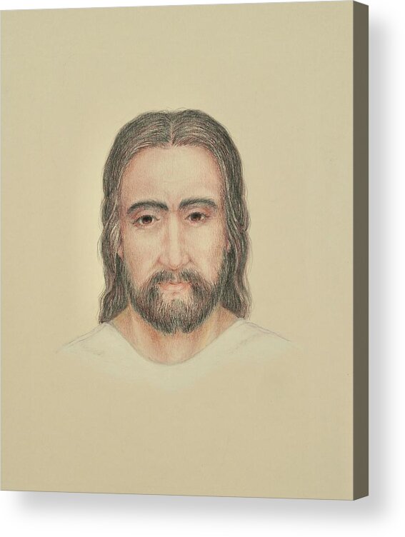 Jesus Acrylic Print featuring the drawing Jesus Christ of the Shroud by Michele Myers