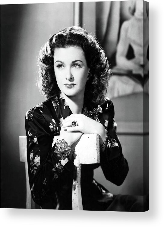 Joan Bennett Acrylic Print featuring the photograph JOAN BENNETT in THE WOMAN ON THE BEACH -1947-, directed by JEAN RENOIR. by Album