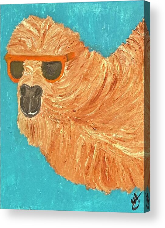 Camel. Pets. Pet Art Acrylic Print featuring the painting Joe Cool Camel by Anita Hummel