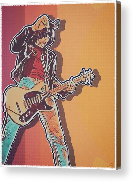 Ramones Acrylic Print featuring the digital art Johnny Ramone Pop Art Poster by Christina Rick