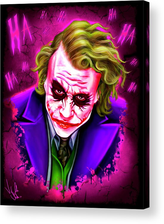 Joker Heath Ledger Marvel Modern Picture Hand Painted Pop Art Style  Paintings Acrylic Paint on Canvas Portraits Artetribute Artepopart 