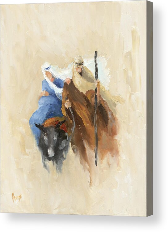 Bible Acrylic Print featuring the painting Journey to Bethlehem by Mike Moyers