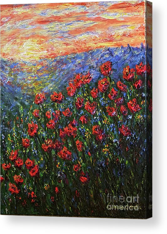 Landscape Acrylic Print featuring the painting Joy in the Morning by Linda Donlin