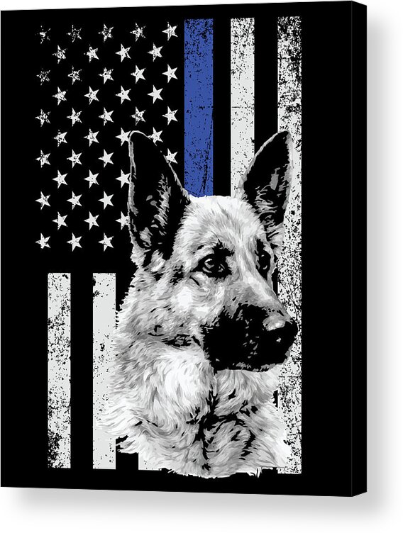 Thin Blue Line Flag K-9 German Shepherd Police Dog Throw Pillow Multicolor German Shepherd Owners Co 18x18 