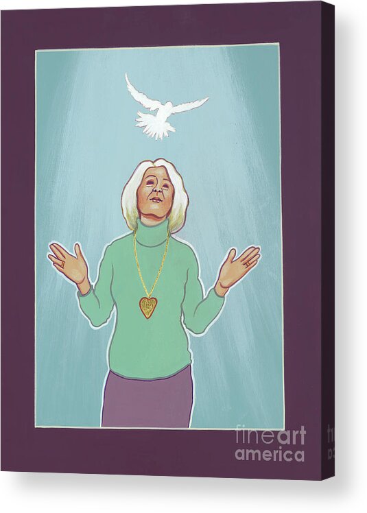 Kathi In A Prayer Acrylic Print featuring the painting Kathi in a Prayer by William Hart McNichols