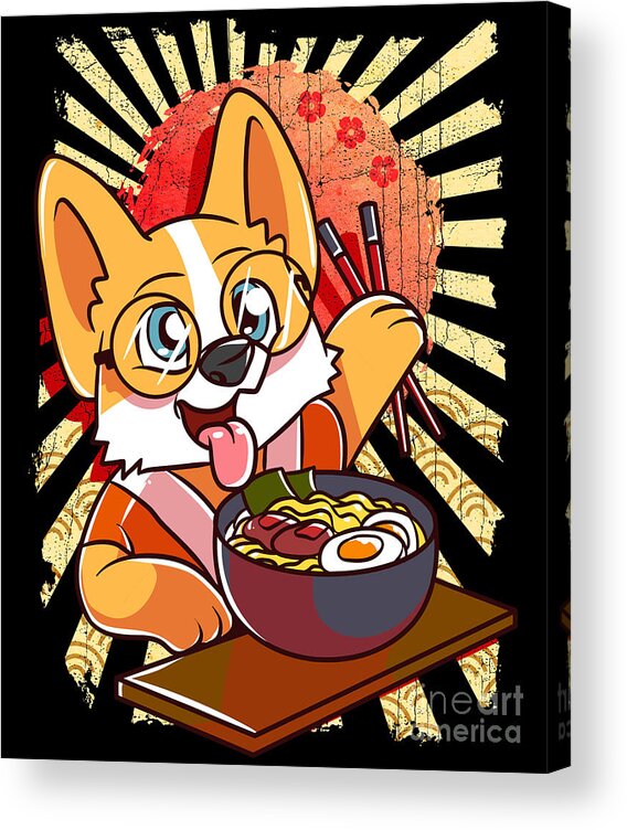 Kawaii Puppy Ramen Bowl Funny Anime Noodles Dog Acrylic Print by The  Perfect Presents - Fine Art America