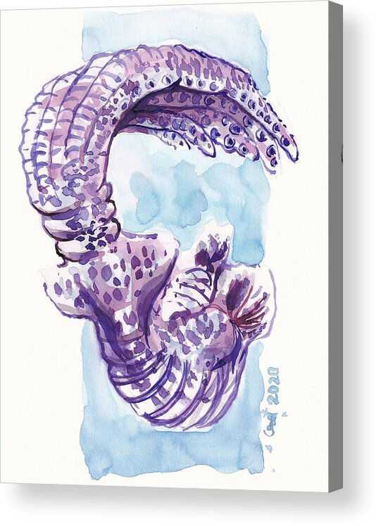 Miniature Acrylic Print featuring the painting King Kraken by George Cret