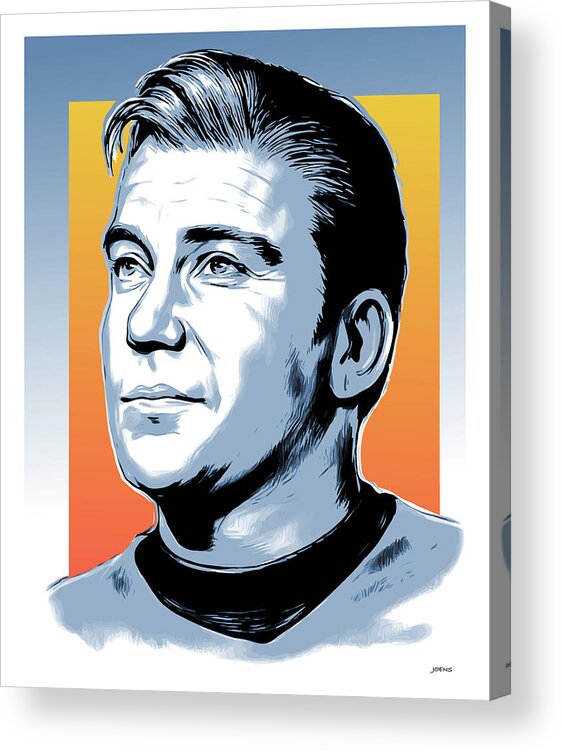 Kirk Acrylic Print featuring the drawing Kirk by Greg Joens