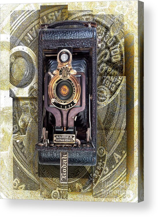 Kodak Acrylic Print featuring the digital art Kodak 1a Junior by Anthony Ellis