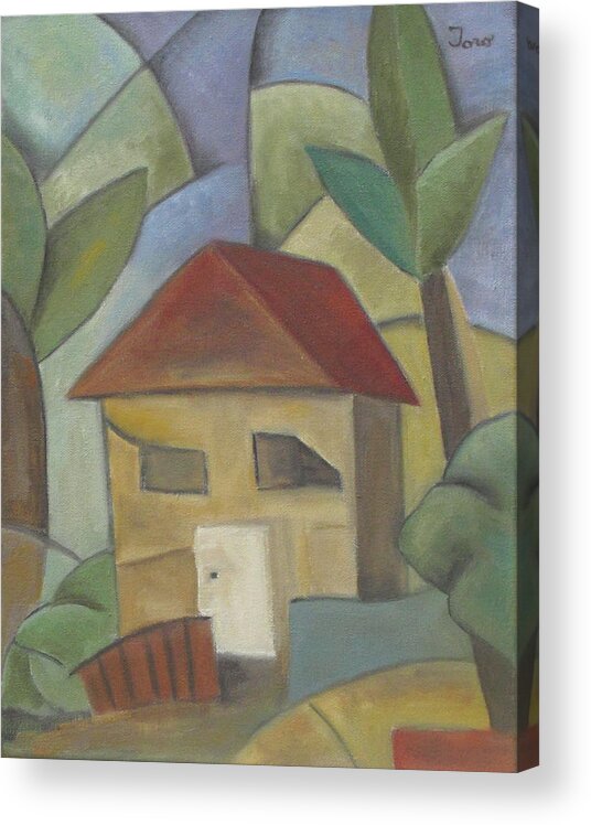 Cubism Acrylic Print featuring the painting La Cabana by Trish Toro