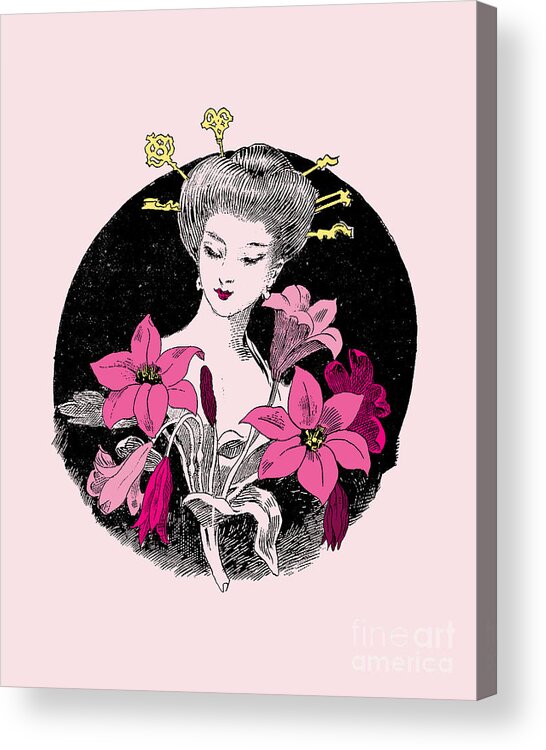 Japan Acrylic Print featuring the digital art Lady Amaryllis by Madame Memento