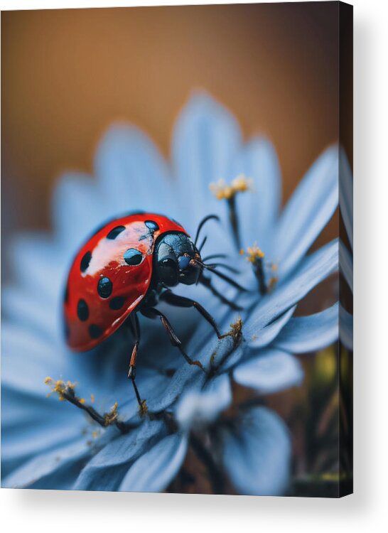 Nature Acrylic Print featuring the digital art Ladybug by Digital Shotz