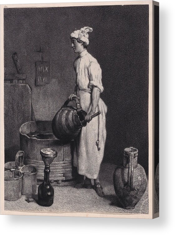After Jean-simeon Chardin Acrylic Print featuring the drawing Le Garcon Cabartier by After Jean-Simeon Chardin