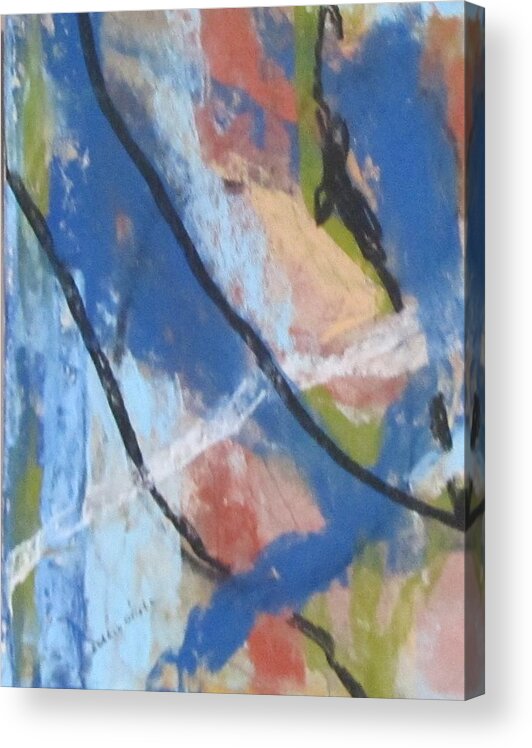 Left Hand Paintings Acrylic Print featuring the pastel Left Hand Abstracts Series #1 Left Diptych by Barbara O'Toole